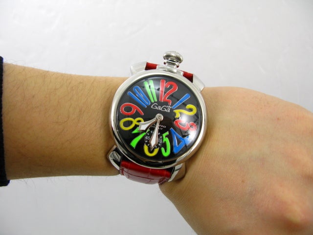 GaGa MILANO ガガミラノ メンズ 腕時計 手巻き マヌアーレ 48MM(MANUALE48MM) PVD/Carbonio 5012