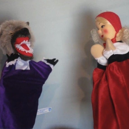 赤ずきんちゃん・おばあちゃん・オオカミのハンドパペットと指人形