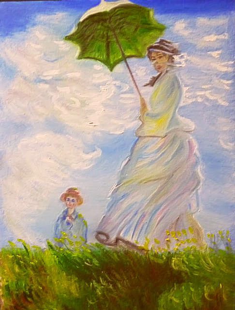「散歩、日傘を差す女性」クロード・モネの模写 | フィンセント・ファン・ゴッホの作品