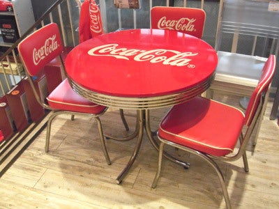 コカ・コーラ ローテーブル＆チェアーセット カフェテーブルセット