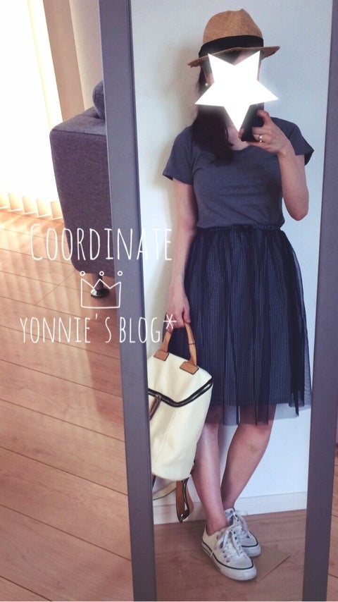 Coordinateとポチ♡ギンガムチュールスカート♡ | yonnieオフィシャルブログ「**おしゃれもキレイも。欲ばりワーママ宣言