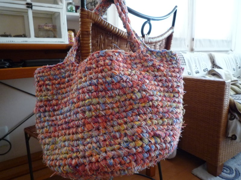 裂き編みバッグの作り方 | cherryと小さな花畑