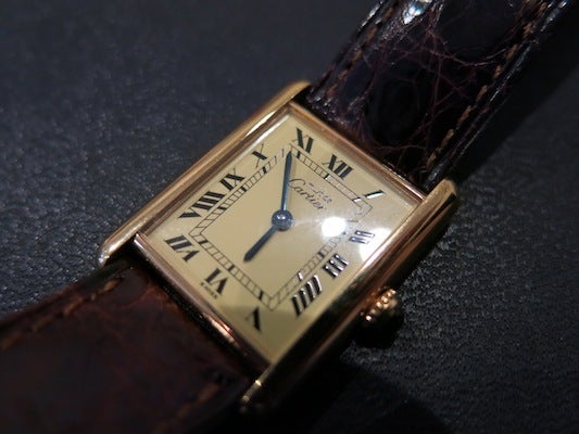 Cartier ヴィンテージ カルティエ マストタンク クロコベルト ヴェルメイユ925 | 【Kio Vintage】