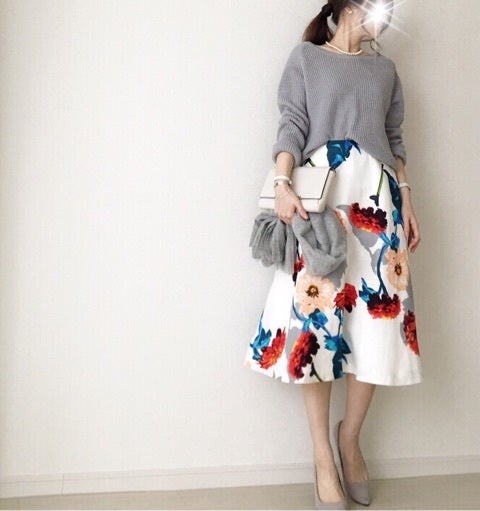 【coordinate】バナリパの花柄スカートで春コーデ | Umy's プチプラmixで大人のキレイめファッション