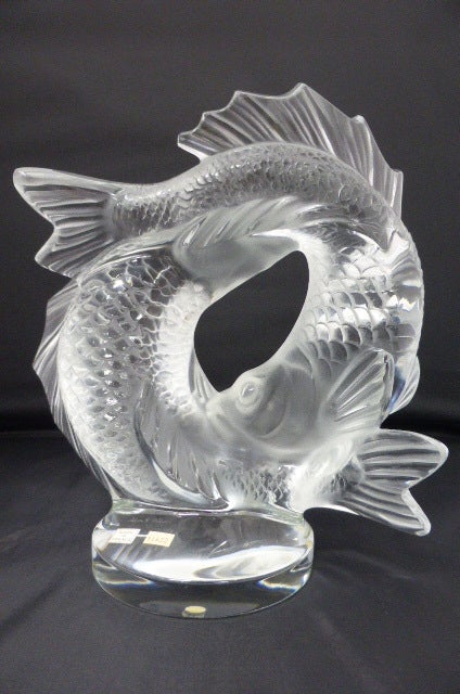 ラリック Lalique クリスタル 置物【 ドゥ・ポワソン 2匹の鯉 ラリック Lalique クリスタル 置物【 ドゥ・ポワソン 2匹の鯉