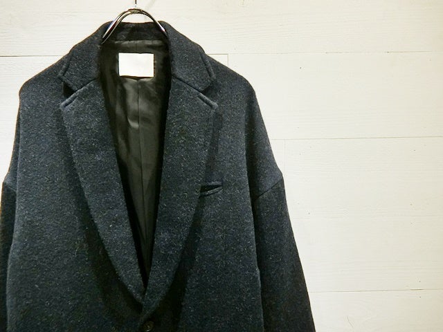 NEON SIGN MAXI COAT SHETLAND  NAVY