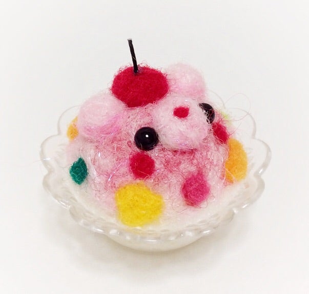 いちご白熊☆鹿児島名物かき氷☆羊毛フェルト | Ria-berry♪ゆめかわ