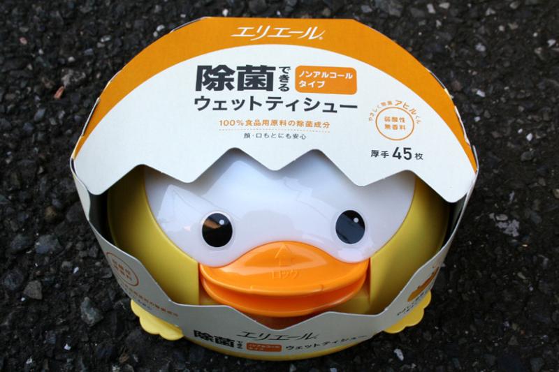 売り切れ続出（らしい）！可愛い“アヒルくん”ウェットティッシュ。除菌 
