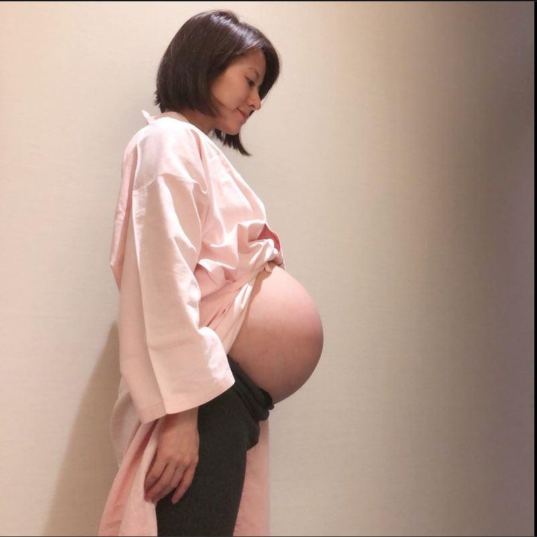 神戸蘭子、出産前日に撮影したお腹を公開「出産後に測ったら。たった4キロ減。」