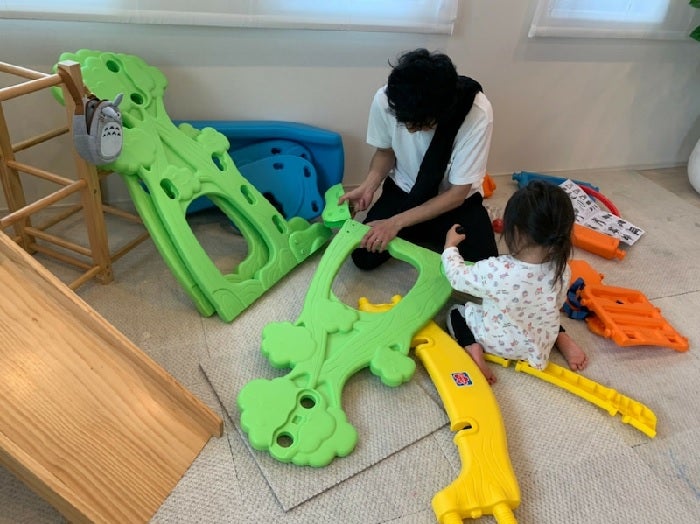 ノンスタ石田、娘達のために模様替え「こんな時だからこそ子供が遊べるスペースを」