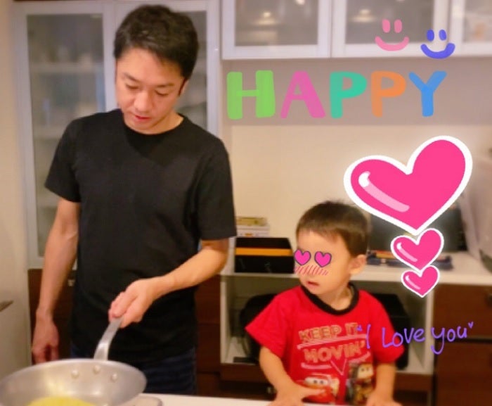 保田圭、夫と息子が作った料理に感激「料理に興味津々な息子」