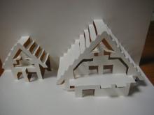 折り紙建築　飛び出すカード-雪国の家