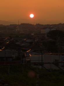 濃い夕日