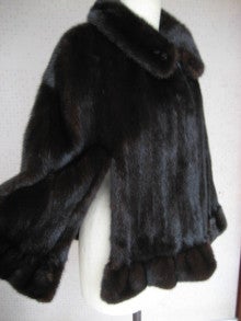 大木毛皮店ギタバカ工場長の毛皮修理リフォーム専門ブログ-ミンクコートをケープにフリル付き
