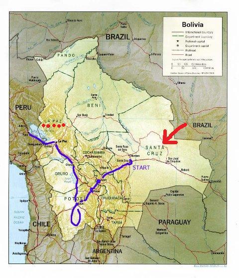 PAYURIの流されてみよう、中南米の旅。-Bolivia map