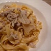 挽肉でクリームパスタの画像