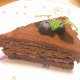 生チョコレートケーキ(盛り付け)