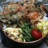 今日のお弁当　海老と野菜のかき揚げ丼の画像