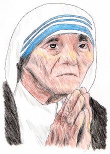 62 マザー テレサ イラスト職人ひろよし の 一期一会 ｲﾁｺﾞｲﾁｴ と 徒然なる日々