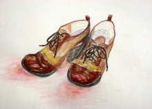 靴の淡彩画 | 田園スケッチブック