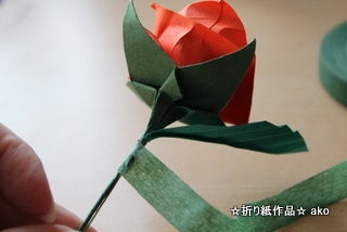 花のワイヤーワーク 折り紙作品