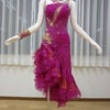 新品同様・社交ダンス・中古ラテンドレス☆LD-020英国製・フーシャーピンク・フリルスカート☆の画像