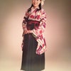 矢絣 花丸紋 紫+赤紺ぼかしの袴をレンタルしていただいたお客様の画像