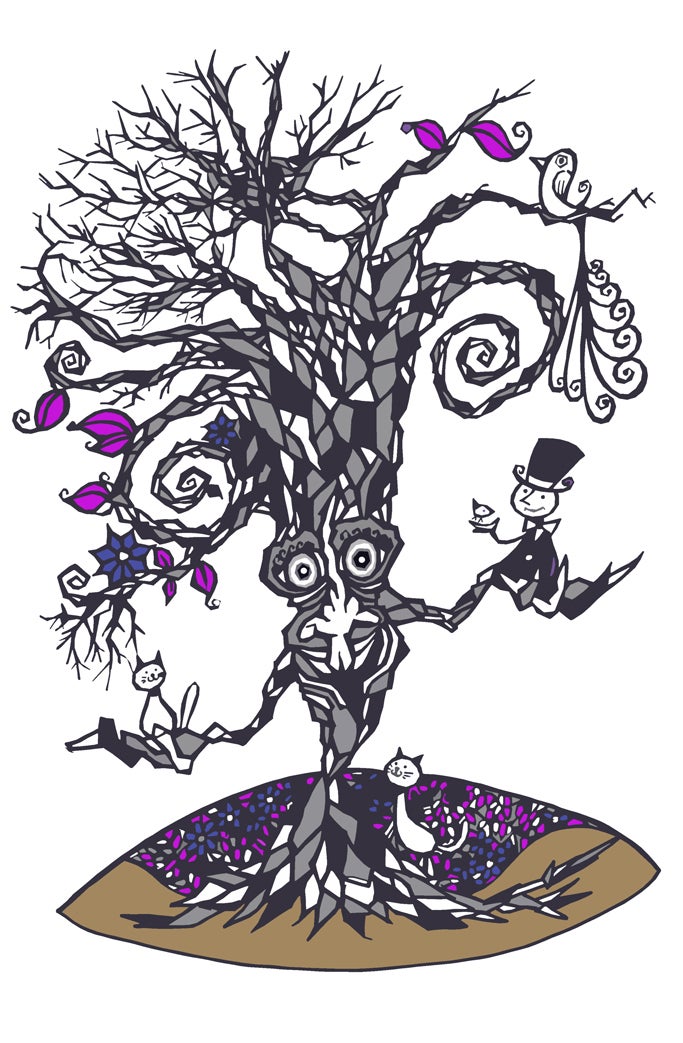 不思議な木と猫 イラスト Neco Pen