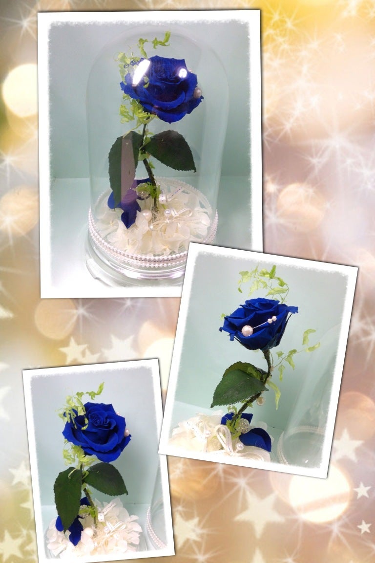 ローズギャラリー 青い薔薇のハーバリウム ブリザードフラワー-