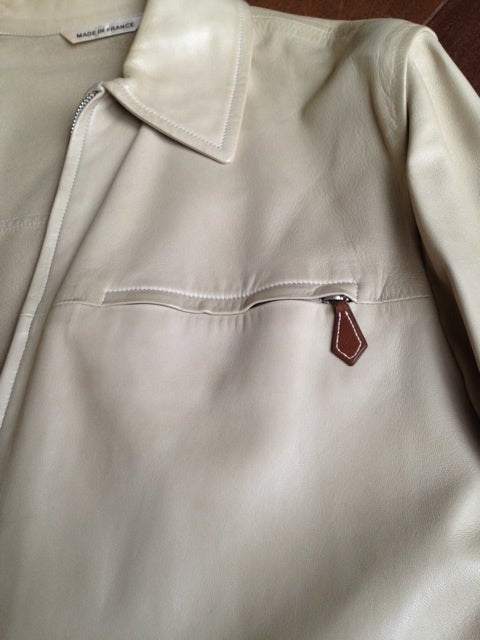 242352円 ブランド品専門の エルメス レザージャケット 赤 #36 HERMES ブルゾン コート セリエ