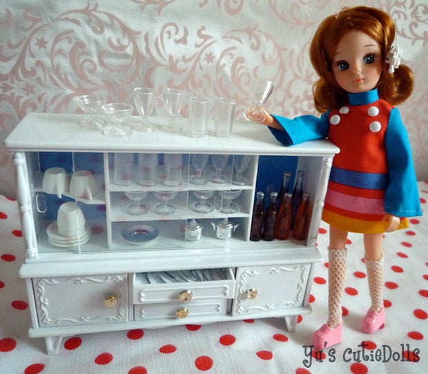 タカラ リカちゃんの白い白い家具セット コーナーキャビネット-