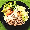 ささみ入りトマトキムチ納豆の冷そばの画像