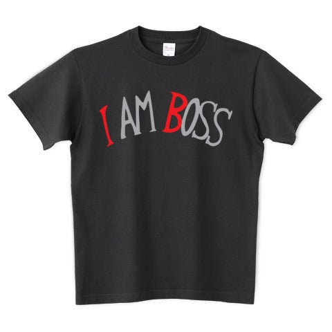 $オリジナルTシャツのドリップド-i am boss　チャコール