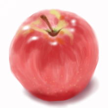 $ぱそこんる～む　ギャラリー-パソコン水彩画　りんご