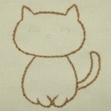 猫の簡単刺繍 入園グッズに かんたん刺繍教室 らくらく刺繍上達ブログ