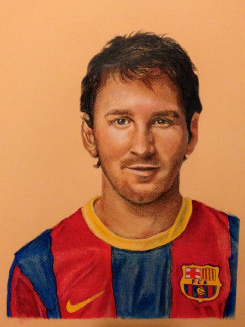 作品no 17 Messi メッシ 自由人 絵を描く 独学の絵画