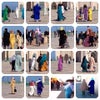 真っ黒はサウジ。カラフルなモロッコムスリム女性たちの画像