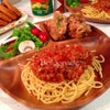 今日の夜ごはん★スパゲティボロネーゼ&鶏の唐揚げ★の画像