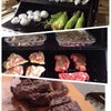プールサイドでBBQの画像
