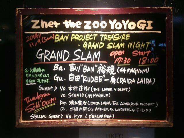 GRAND SLAM NIGHT 2014.11.09 Zher the ZOO YOYOGI | あちの『バンギャじゃないよ！』