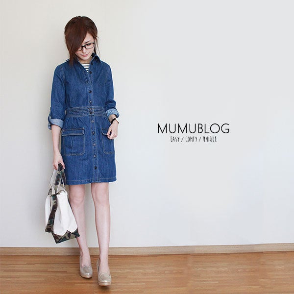 プチプラコーデ Uniqloカットソー デニムワンピの着回し Mumublog Powered By Ameba