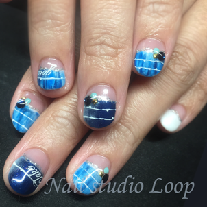 定額ジェルネイルボーダーデザイン☆の画像