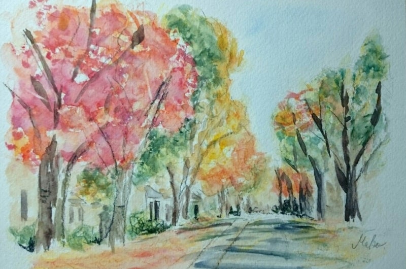楽しい水彩色鉛筆 紅葉の風景 アトリエ ルシル Lucir へようこそ 楽しい水彩色鉛筆 紅葉の風景 アトリエ ルシル Lucir へようこそ