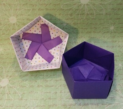 桔梗の五角形箱 折り紙の楽しみ