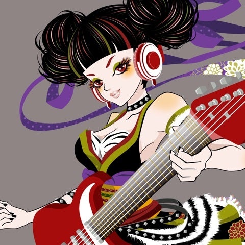 イラスト ギターとヴォーカルの女の子 仮 メイキング イラストレーター ゲームデザイナー Aco Shibata Blog