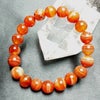天然石❗️メノウ(縞瑪瑙)オレンジ 6・8・10・12・14mm 珠 01ブレス!*の画像