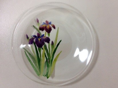 ガラス菖蒲のガラス皿