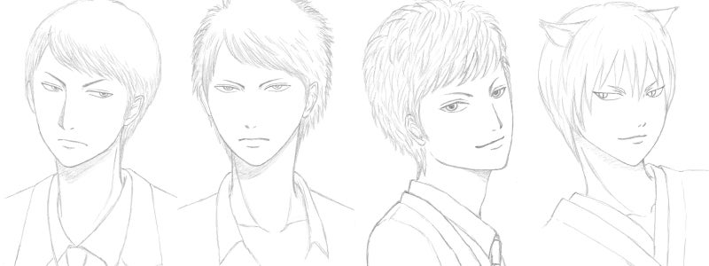 切れ長男子 落書きイラスト