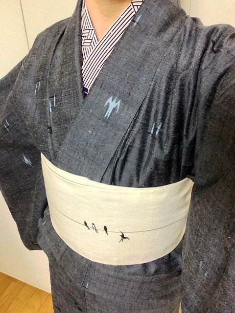 琉球絣柄真綿紬でツバメづくしコーデ。 | 紅ずきんのブログ（小紅帽的 