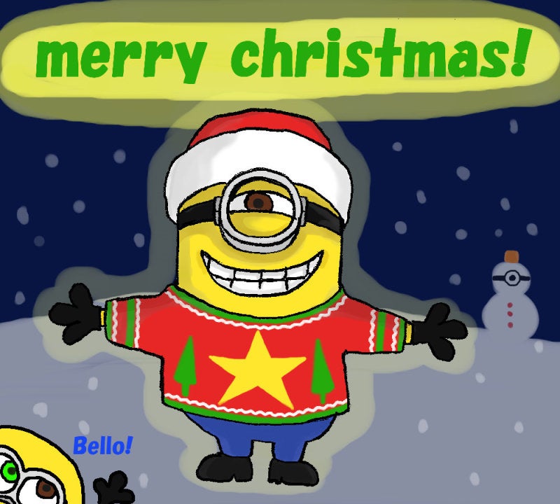 クリスマスイブ ミニオンイラスト ミニオンファンのブログ Yellow Minions Of Happiness